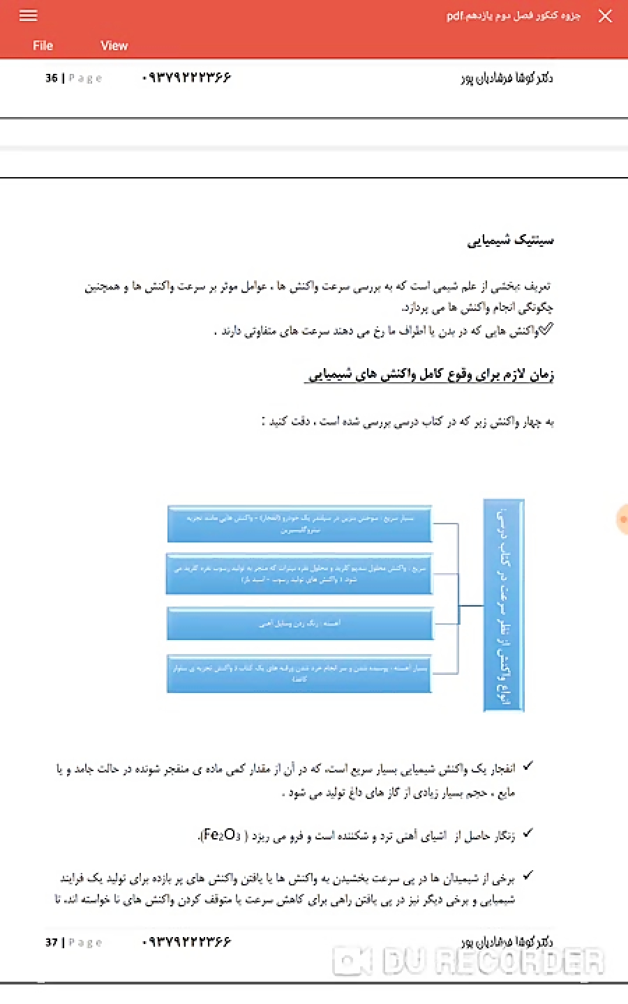 سینتیک شیمیایی  مدرسه دخترانه...