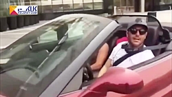 محمدرضا گلزار با ماشین لاکچریش...