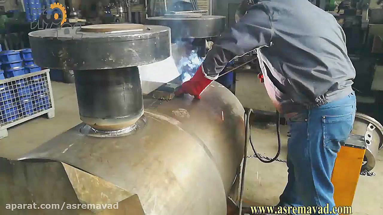 جوشکاری فلنچ به پوسته فولادی با جوشکاری قوسی با الکترود روکش دار یا SMAW کشیدن دندان