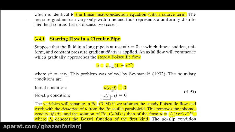 حل های معادله ناویر استوکس قسم...