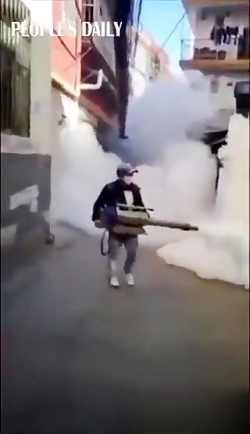 ضدعفونی کردن ووهان چین به وسعت...