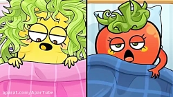 کارتون آووکادو با داستان مو ها...