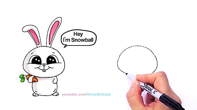 نقاشی کودکانه خرگوش اسنوبال snowball زمان705ثانیه
