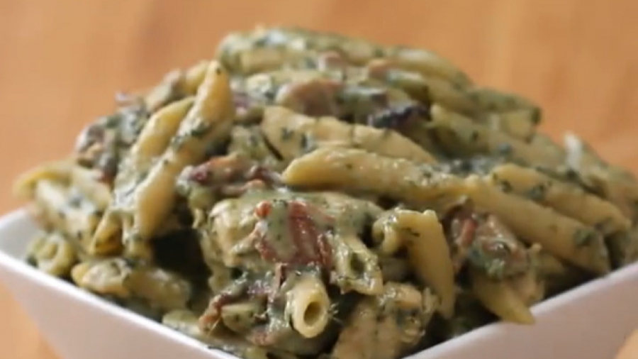 آشپزی سالم - پاستا بیکن و اسفناج - کلینیک لاغری سیبیتا