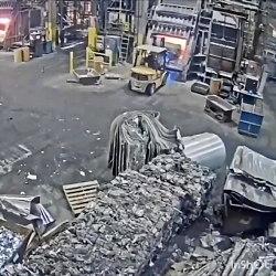 صحنه ای خطرناک در کارخانه ذوب...