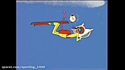 کارتون پلنگ صورتی یخ صورتی آبی