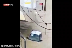 هجوم سیل به شهرکنگان استان بوش...