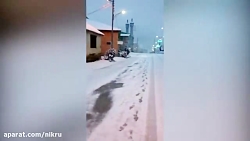 بارش برف در بلده مازندران