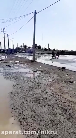 وضعیت صبح امروز شهر زهکلوت رودبار در جنوب کرمان پس از سیل