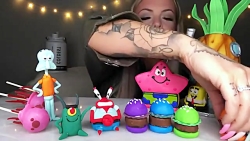 چالش خوردن شخصیت های باب اسفنج...