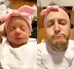 چه خوب ادای نوزاد رو در میاره