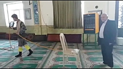 جهادگران مساجد نگین شهر گلستان را ضدعفونی می کنند