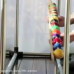 نوسان ۱۵ توپ بیلیارد که هر کدو...