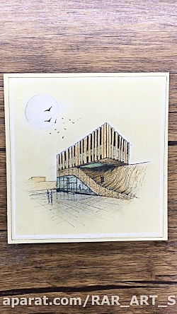 طراحی اسکیس معماری ، با مداد رنگ و راپید