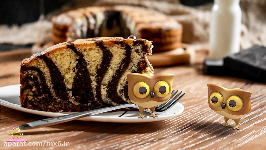 کیک خانگی ( کیک زبرا )