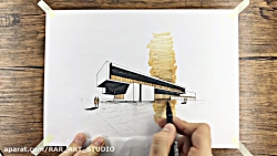 طراحی جذاب اسکیس معماری با ماژیک راندو