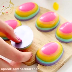 آموزش شکلات تخم مرغی رنگین کما...