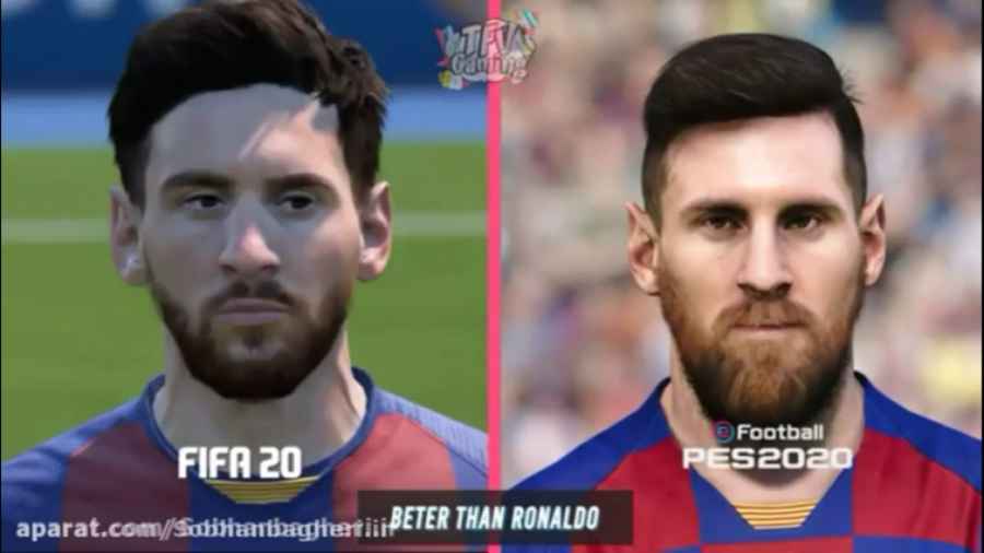 مقایسه فیس های بازیکنان بارسلونا PES 2020 با FIFA 2020