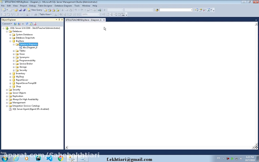 3- دیاگرام دیتابیس در sql server-آز پایگاه داده- استاد:صاحب اختیاری