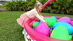 diana and giant toy eggs with surprise