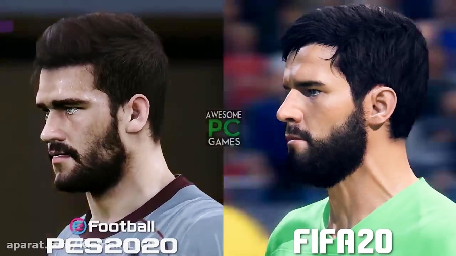 مقایسه face بازیکنان لیورپول در FIFA 20 و  PES 20
