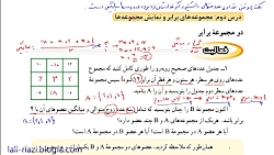 درس  ۲ فصل ۱ کتاب ریاضی نهم - مجموعه های برابر و نمایش مجموعه ها