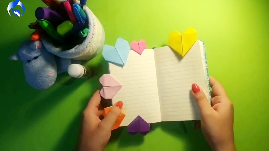 آموزش درست کردن قلم کتاب طرح قلب با هنر اوریگامی | فیلم