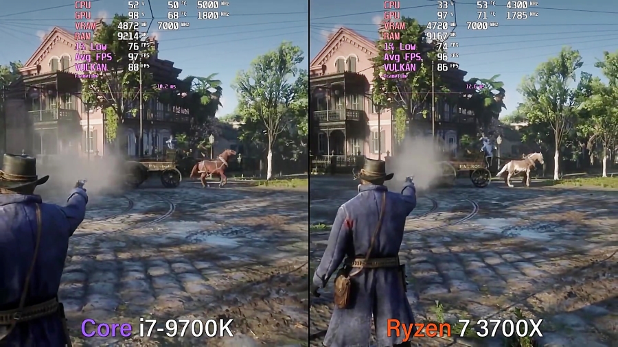 مقایسه فریم ریت بازی ها Ryzen 7 3700X vs i7 - 9700K