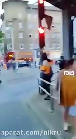 درگیری شدید بین معترضان به قرن...