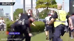 برخورد خشن نیروهای امنیتی آلما...