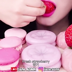 چالش فود اسمر.خوراکی های صورتی...