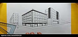 ترسیم ساختمان در پرسپکتیو دو نقطه ای (2)