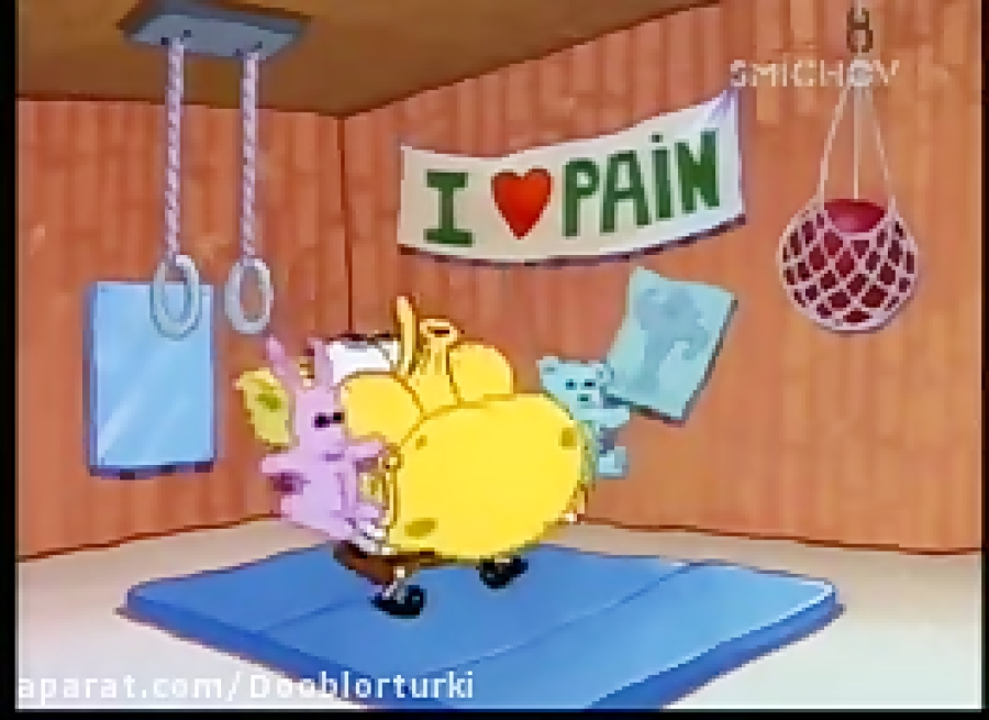 spongebob benching stuffed animals