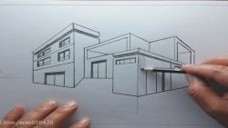 ترسیم ساختمان در پرسپکتیو دو نقطه ای (3)