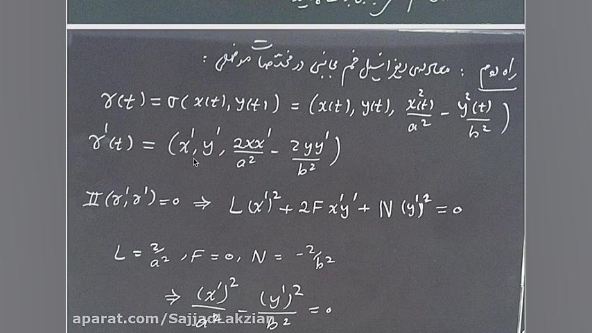 هندسه دیفرانسیل: درس 1۶: مثال ها از محاسبه ی انحنا - Computing Curvature زمان3056ثانیه