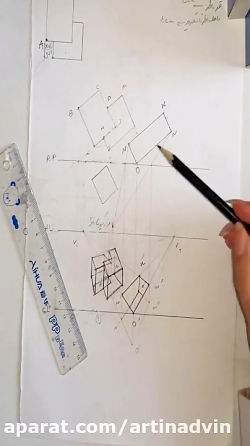 اموزش پرسپکتیو دو نقطه ای از  جلوی صفحه pp استاد عسگری