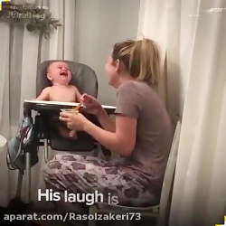 خنده های زیبای کودک ومادر خیلی...