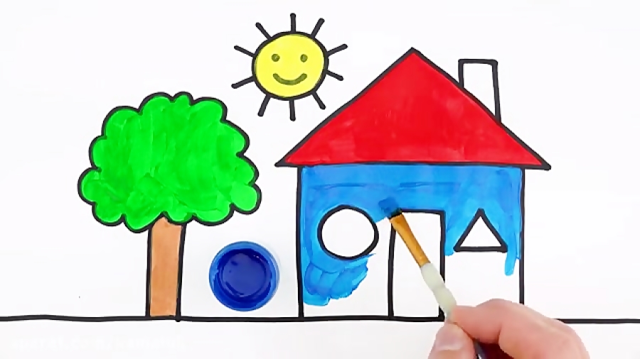 نقاشی برای کودکان  خانه خورشید...