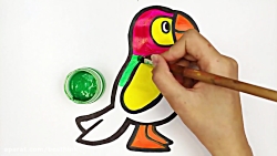 نقاشی پرنده رنگی