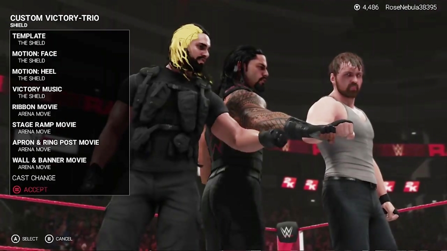 WWE2K19 آموزش ساخت گروه شیلد مو های زرد ست و ورودشون و خوشحالی بخاطر 5 هزارتایی