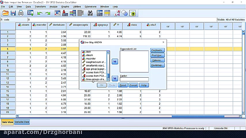 SPSS برای دانشجویان دندانپزشکی، بخش دوم: آمار تحلیلی دکتر زهرا قربانی