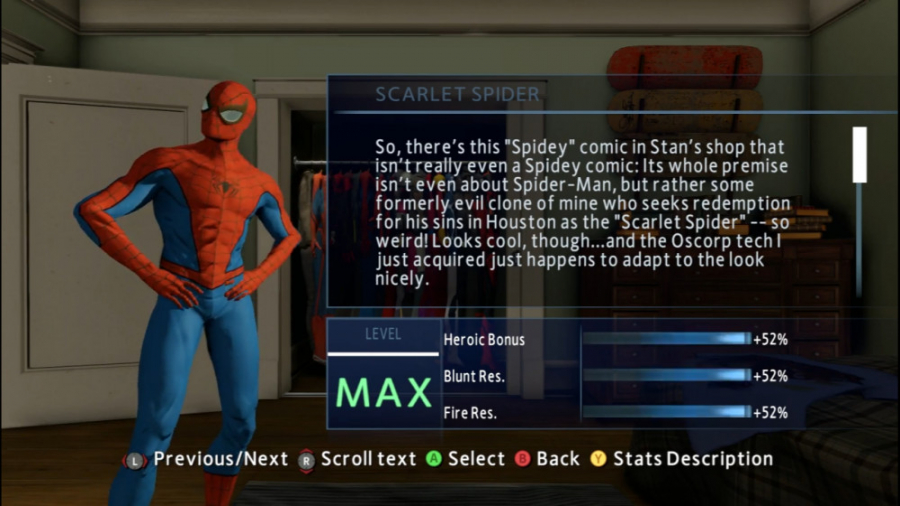 لباس Spider Man PS4 classic برای بازی Spider Man Amazing 2