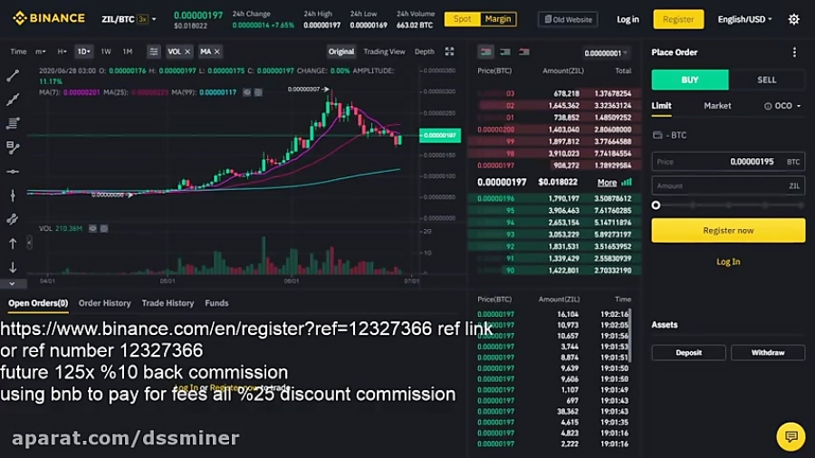 Bitcoin BTC Zil Binance Register Kayt Registrieren