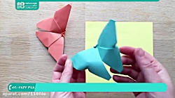 اموزش اوریگامی عجیب | اوریگامی آسان | اوریگامی جالب ( اوریگامی پروانه )