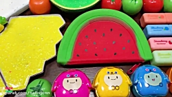 مخلوط کردن اسلایم های رنگی  با...