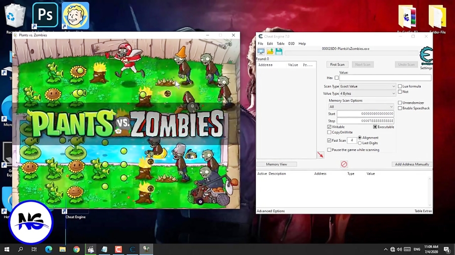 هک مرحله بازی Plants Vs Zombies با نرم افزار Cheat Engine
