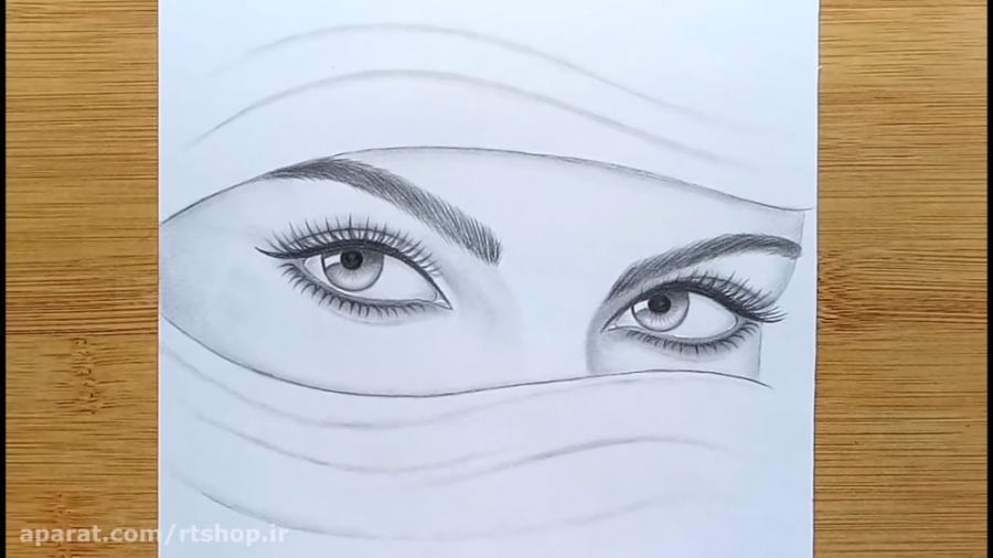 آموزش نقاشی چشم دختری با حجاب