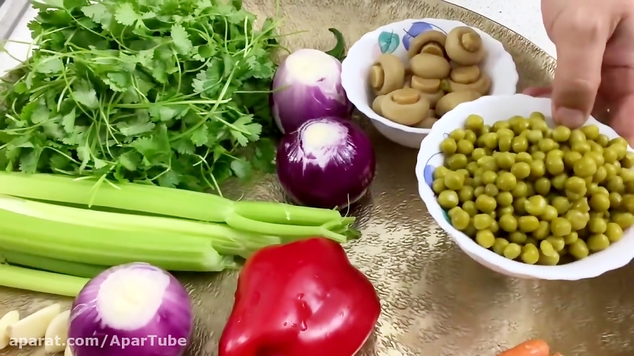 آموزش پلو شاه پسند (گشنیز پلو) من خودم دو بشقاب خوردم