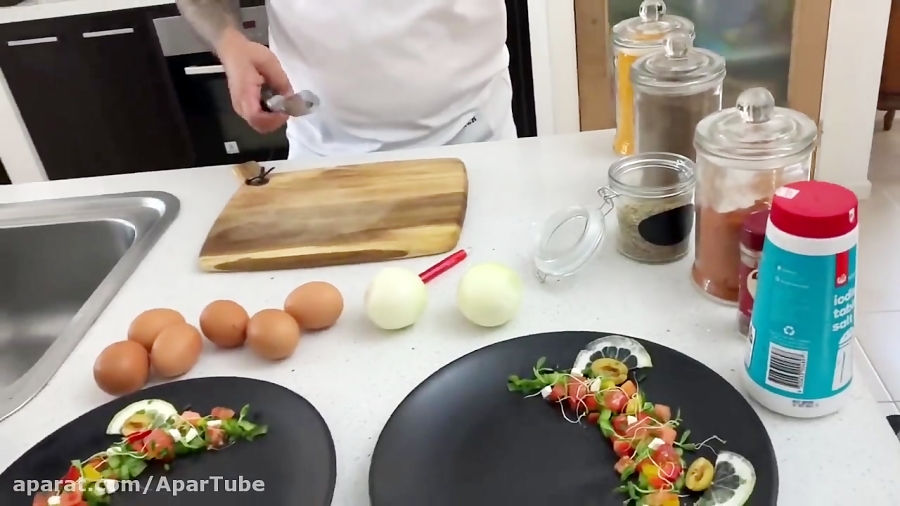 آموزش نیمرو پیاز داغ  قهوه خانه ای قزوین