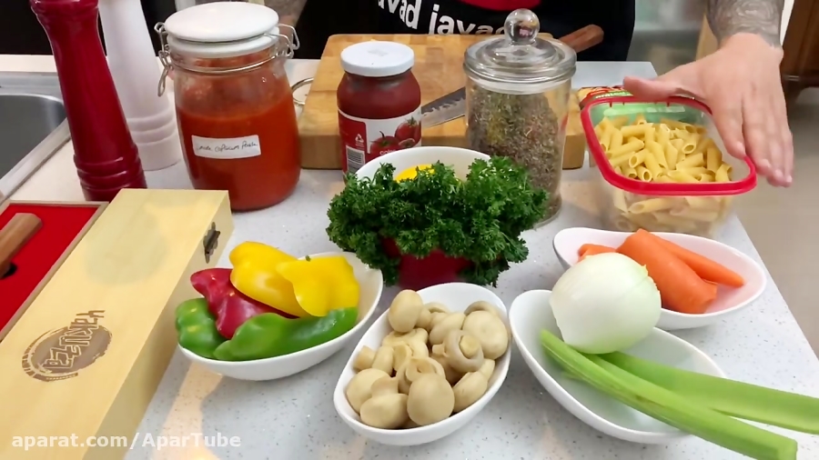 آموزش یه پاستا کاملا گیاهی و خوشمزه متفاوت با همیشه وجیترین ها کجایید جوادجوادی